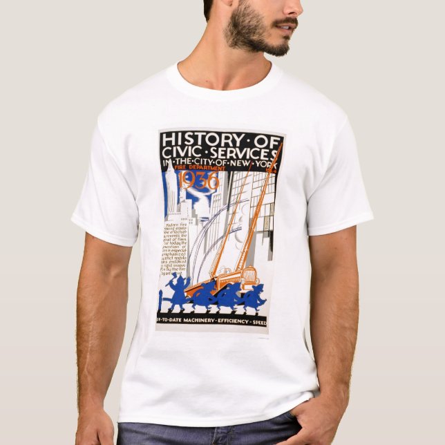Camiseta Camión NYC del cuerpo de bomberos WPA 1936 (Anverso)