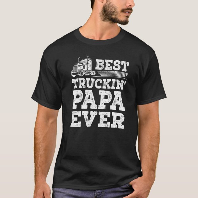 Camiseta Camión para hombres papá estilo retro mejor camion (Anverso)