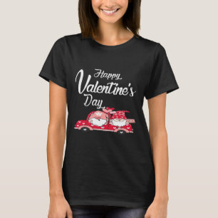 Camiseta Camión Pareja Camión Rojo Con Corazones Feliz Día