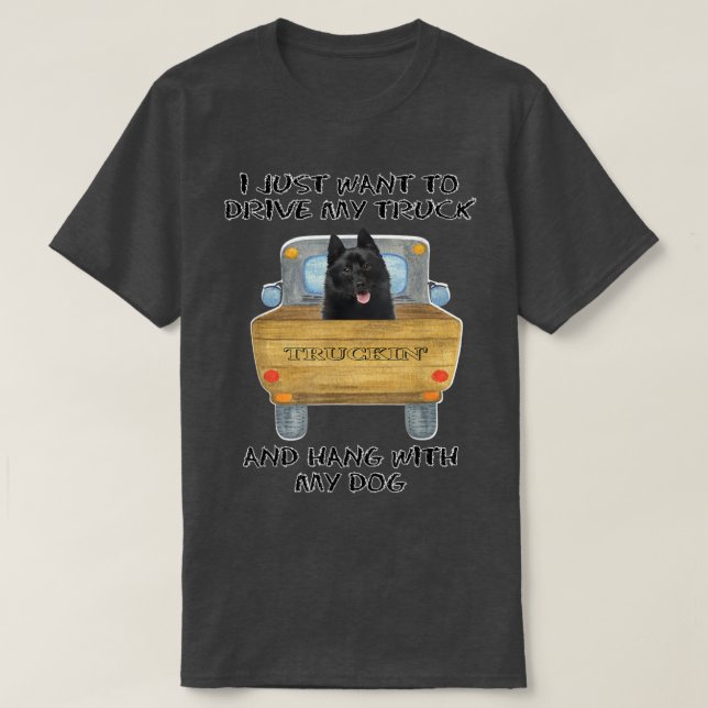 Camiseta Camión Perro Conductor Schipperke (Diseño del anverso)