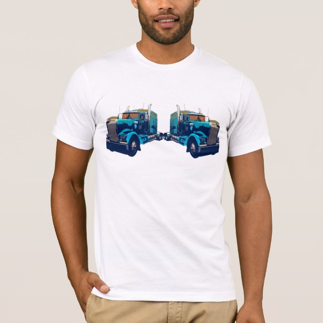 Camiseta Camión reflejado del azul semi (Anverso)