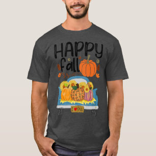 Camiseta Camión retro feliz otoño y calabazas otoñales Than