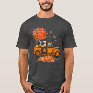 Camiseta Camión Riding Boer Dog Pumkins Autumn Leaf Fall Ya