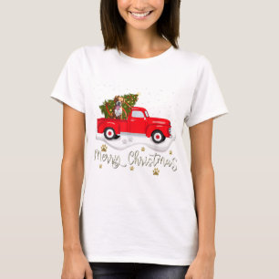 Camiseta Camión rojo alegres navidades de perros boxeadore