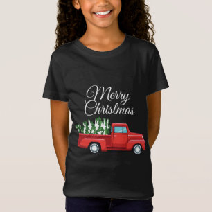 Camiseta Camión Rojo Árbol de Navidad Vintage Wagon Feliz N