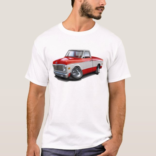 Camiseta Camión Rojo-Blanco 1970-72 de Chevy C10 (Anverso)