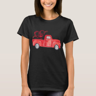 Camiseta Camión rojo con flecha de corazón de manto de búfa