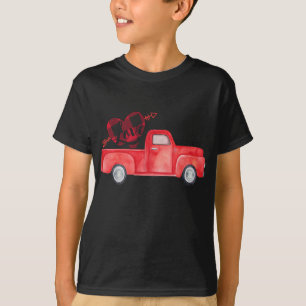 Camiseta Camión rojo con flecha de corazón de manto de búfa