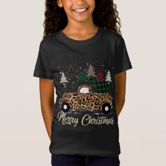 Camiseta Camión Rojo Cubierto De Leopardo Con Cristal De Bú