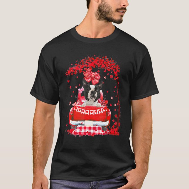 Camiseta Camión Rojo Cute Día de San Valentín del Terrier d (Anverso)