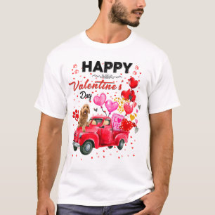 Camiseta Camión Rojo Cute Goldendoodle El día de San Valent