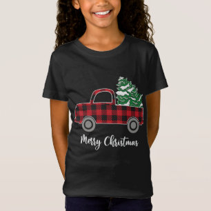 Camiseta Camión Rojo de Árbol de Navidad Buffalo Tee Funny 