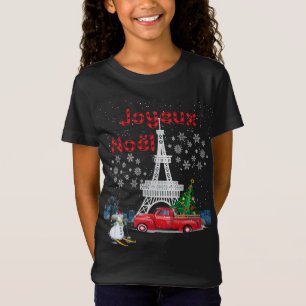 Camiseta Camión Rojo de árbol de Navidad de la Torre Eiffel