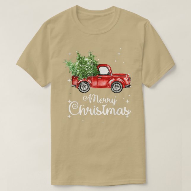 Camiseta Camión Rojo de Árbol de Navidad Pajama, Búfalo Vin (Diseño del anverso)