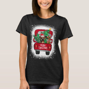 Camiseta Camión rojo de boxeador lindo Navidad blanqueado