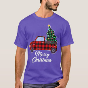 Camiseta Camión Rojo de Búfalo de Árbol de Navidad