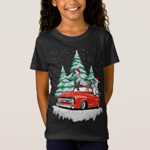 Camiseta Camión Rojo de Cabra Navidad Feliz Navidad