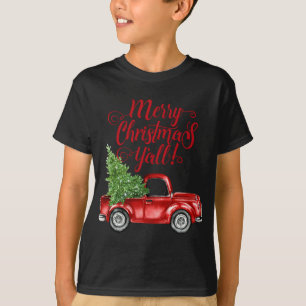 Camiseta Camión Rojo de Granja de Estilo Vintage Feliz Navi