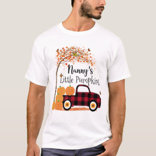 Camiseta Camión rojo de la niñera de las calabazas del otoñ