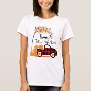 Camiseta Camión rojo de la niñera de las calabazas del otoñ