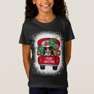 Camiseta Camión Rojo de Montaña Cute Bernese Merry Christma