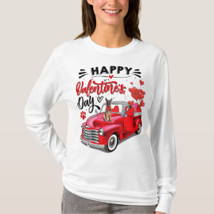 Camiseta Camión rojo de perro malinois feliz Día de San Val
