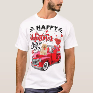 Camiseta Camión rojo de perro panomerano feliz día de San V