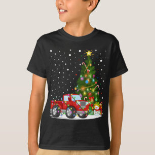 Camiseta Camión rojo de Santa Camión de Navidad Árbol de il