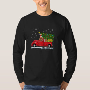Camiseta Camión rojo de vagón vagón árbol de Navidad Funny 