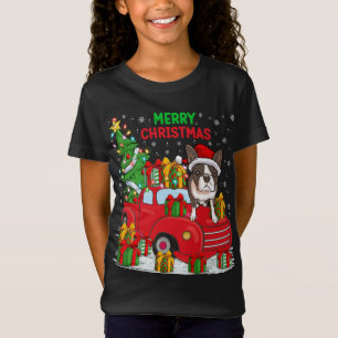 Camiseta Camión Rojo del árbol de navidad iluminando el per