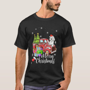 Camiseta Camión Rojo en maltés Navidad Feliz Navidad