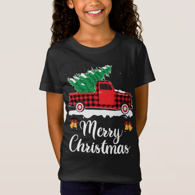 Camiseta Camión Rojo Enjuiciado Con Fama De Navidad En Árbo (Anverso)