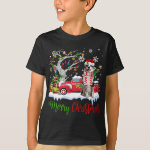 Camiseta Camión Rojo Feliz Árbol de Navidad Pastor Australi