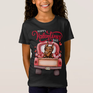 Camiseta Camión Rojo Feliz Día de San Valentín Doberman Pin