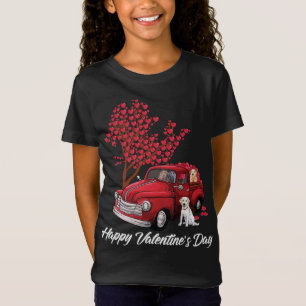 Camiseta Camión Rojo Feliz Día de San Valentín Labrador Rec