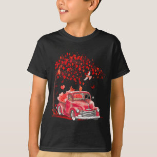 Camiseta Camión Rojo Feliz Día de San Valentín pareja Cute 