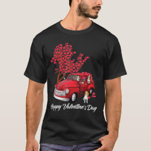 Camiseta Camión Rojo Feliz Día de San Valentín Perro Bea