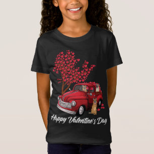 Camiseta Camión rojo Feliz Día de San Valentín perro pastor