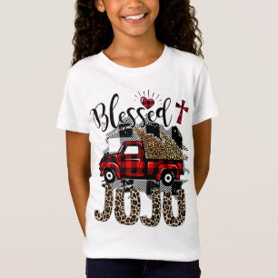 Camiseta Camión rojo Leopardo bendijo Juju mejor regalo par