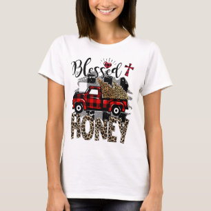 Camiseta Camión Rojo Leopardo bendijo Miel mejor regalo par