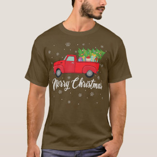 Camiseta Camión Rojo Lover Xmas Luces Árbol Camión Rojo Mer