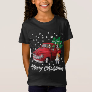 Camiseta Camión Rojo Merry Christmas Tree Beagle Dog Christ