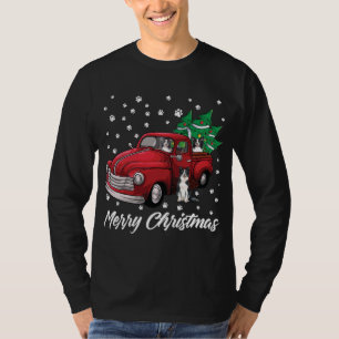 Camiseta Camión Rojo Merry Christmas Tree Border Collie Chr