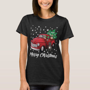 Camiseta Camión rojo Merry Christmas Tree Bulldog francés C