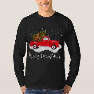 Camiseta Camión Rojo Merry Christmas Tree Chicken Navidades