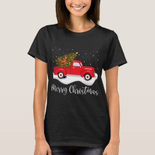 Camiseta Camión Rojo Merry Christmas Tree Chicken Navidades