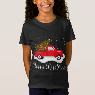 Camiseta Camión Rojo Merry Christmas Tree Chicken Navidades