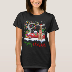 Camiseta Camión Rojo Merry Christmas Tree Irish Terrier Paj