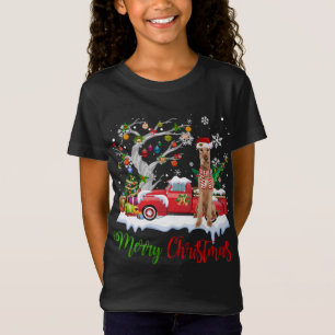 Camiseta Camión Rojo Merry Christmas Tree Irish Terrier Paj