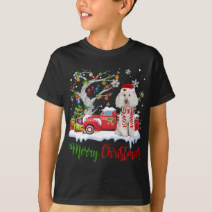 Camiseta Camión Rojo Merry Christmas Tree Poodle Pajama